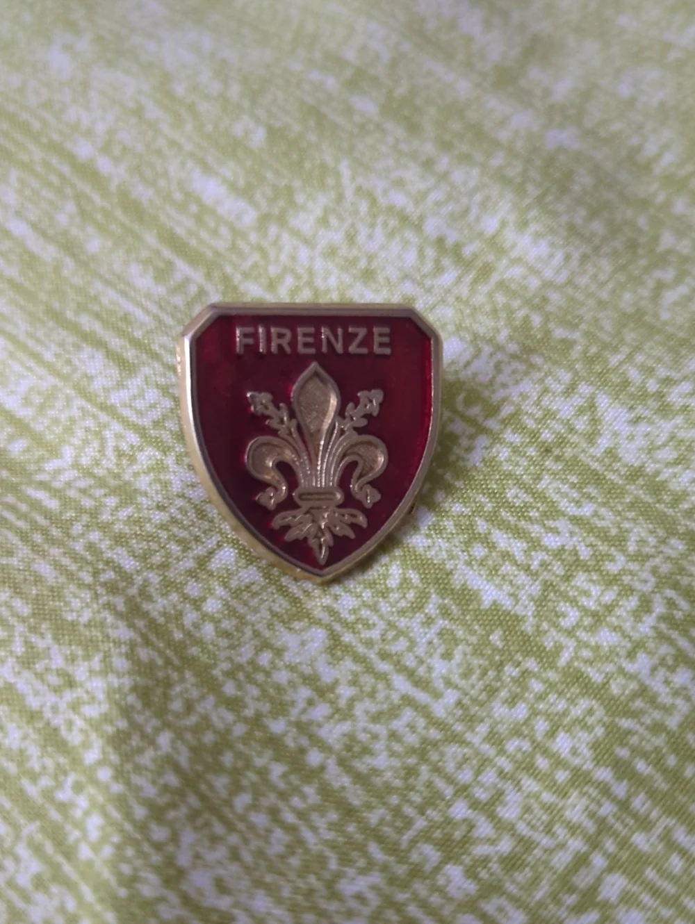 Red and Gold Firenze, Italy Pin - Men's Lapel Accessory